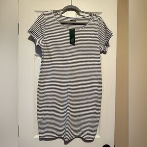 Wild fable gray and white striped T-shirt dress L